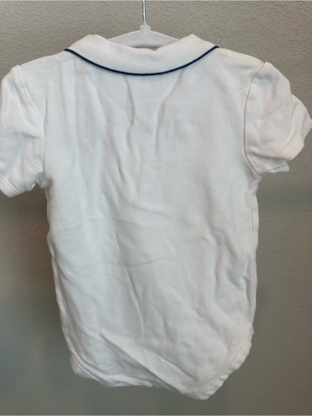 Janie and Jack White Polo One-Piece with Navy Trim - Picture 4 of 4